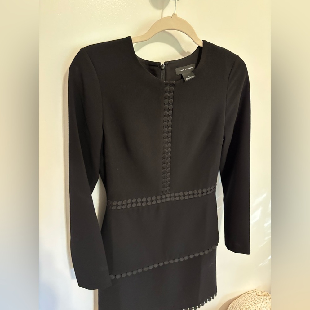 NWOT Club Monaco Terrona Black Long Sleeve Mini Dress - Picture 3 of 7